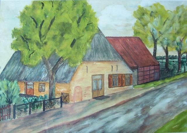 Ölgemälde des Hauses Nr. 8 / von Salzen