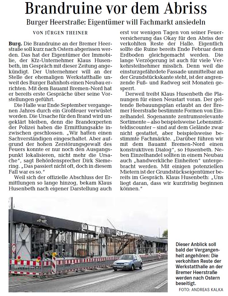 •Weser-Kurier / Die Norddeutsche vom 16.4.2014