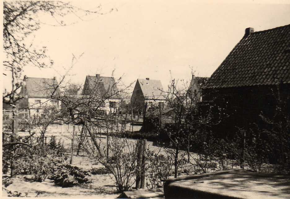 Garten Grambker Heerstr. 255 mit Blick auf "Am Bahndamm", vermutlich 1954