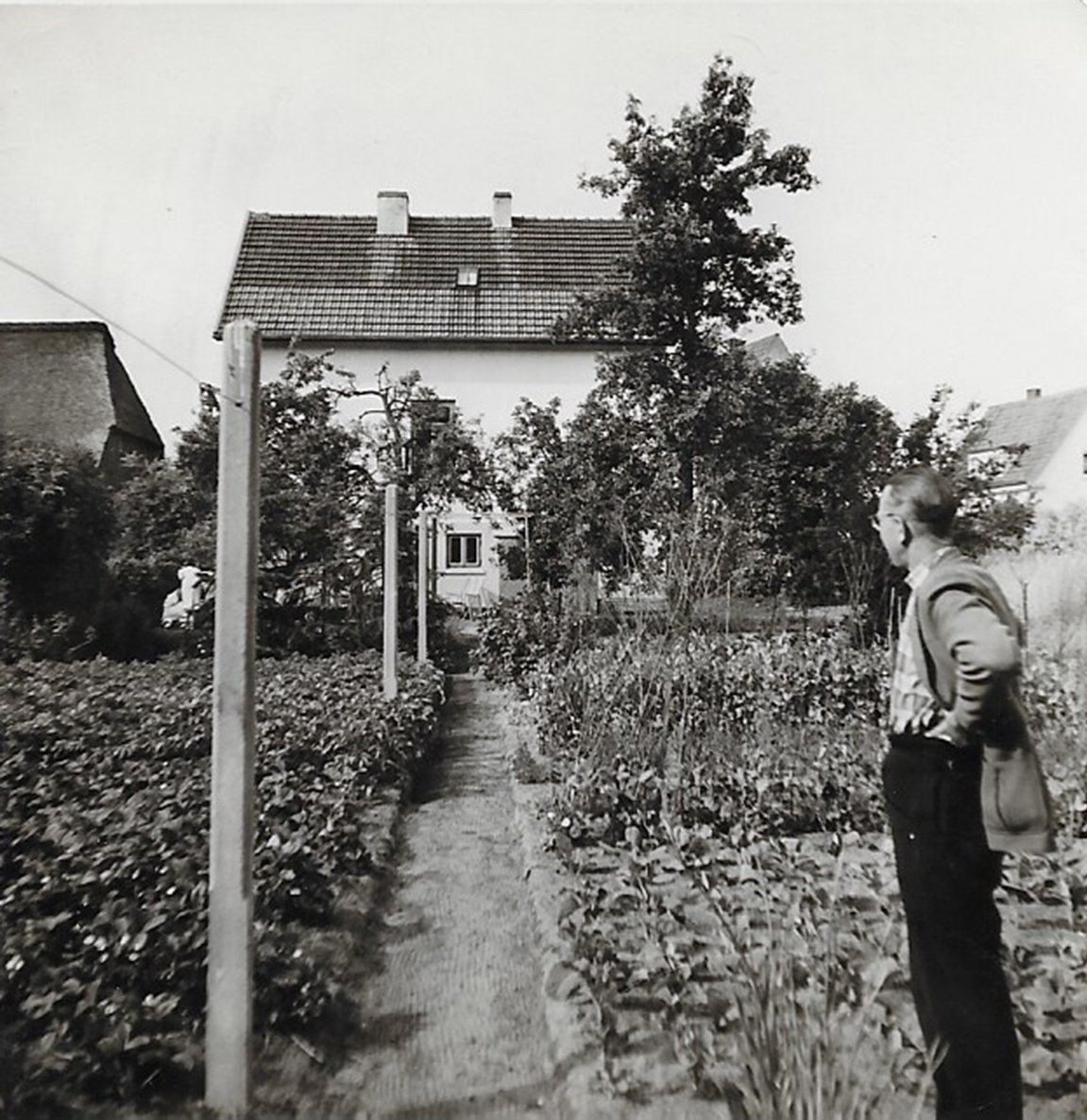 Ca. 1965 / Im Garten steht der Vater von Bernhard Meier, Hinrich Meier / © Foto: Bernhard Meier