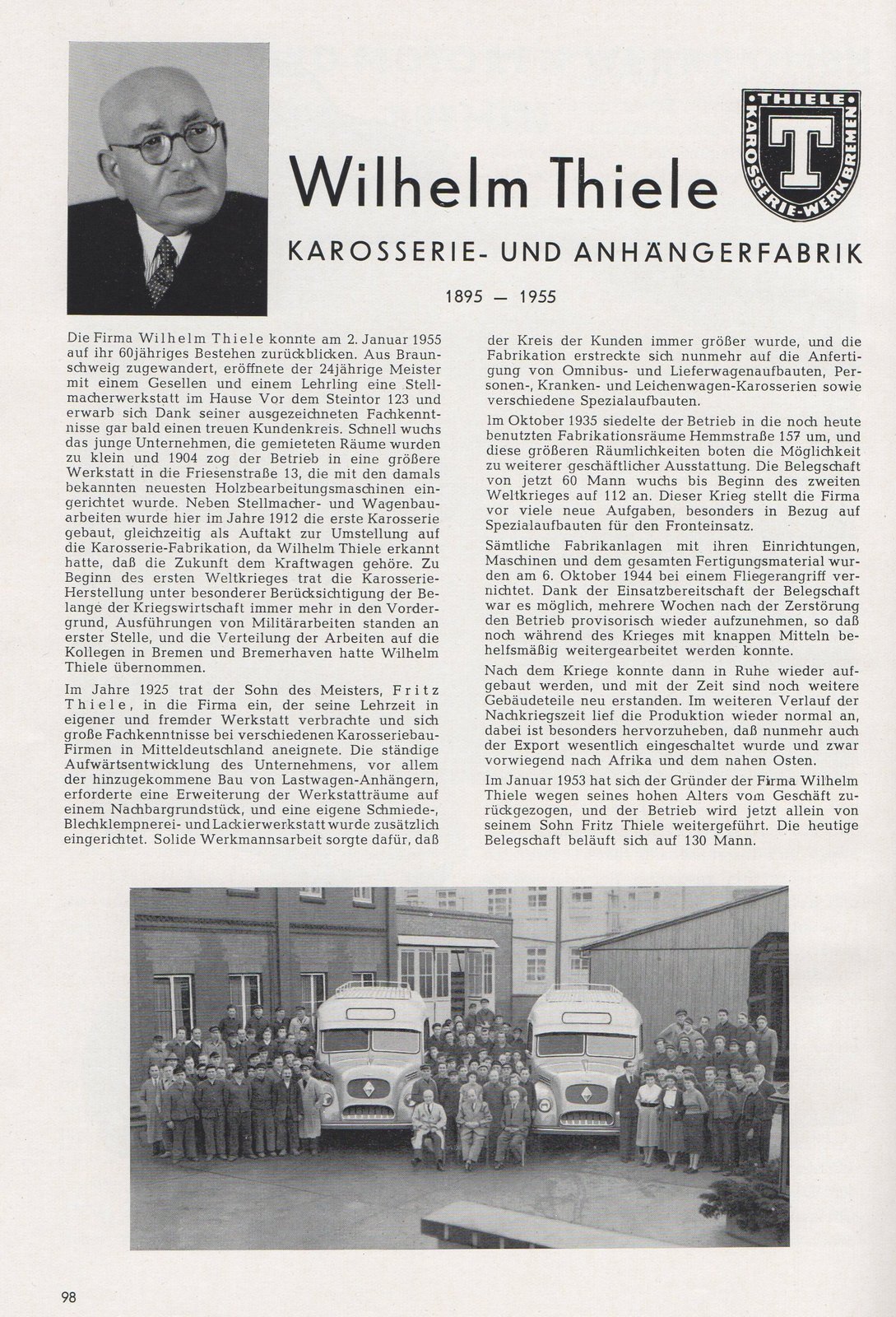 Aus dem Buch von 1955 "Bremer Handelshäuser und Industriewerke " / bereitgestellt von Uwe Patorra