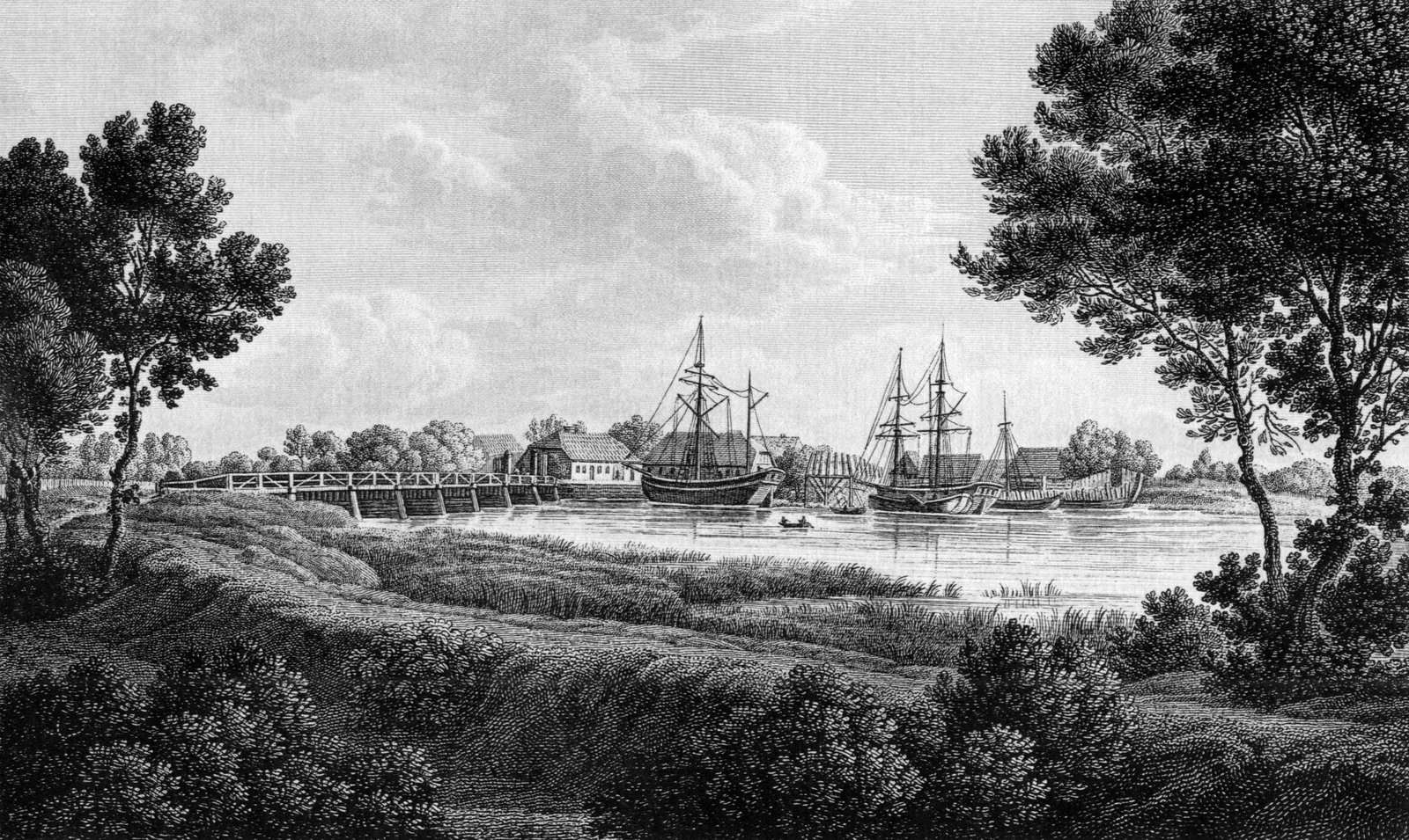 Holzbrücke in Burg über die Lesum