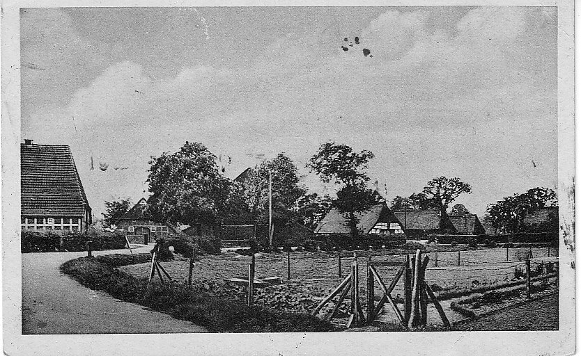Die Meyer'sche Pferdeweide und ca. Bildmitte der Haake'sche Hof an der Straße "Am Niederhof" / Ellerbuschort.