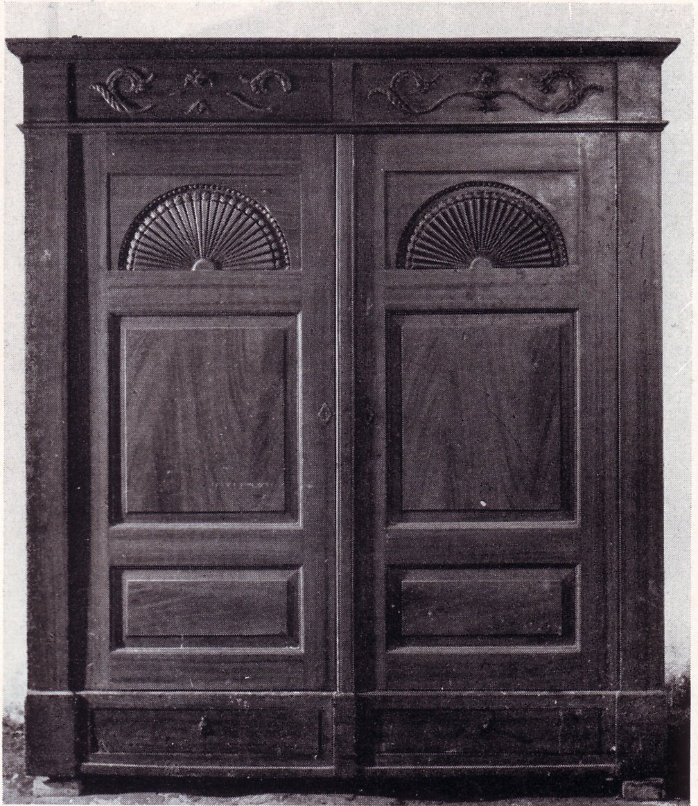 Dielenschrank von Eichenholz, gestrichen,um 1800, Mittelsbüren 3 Mittelsbüren 28