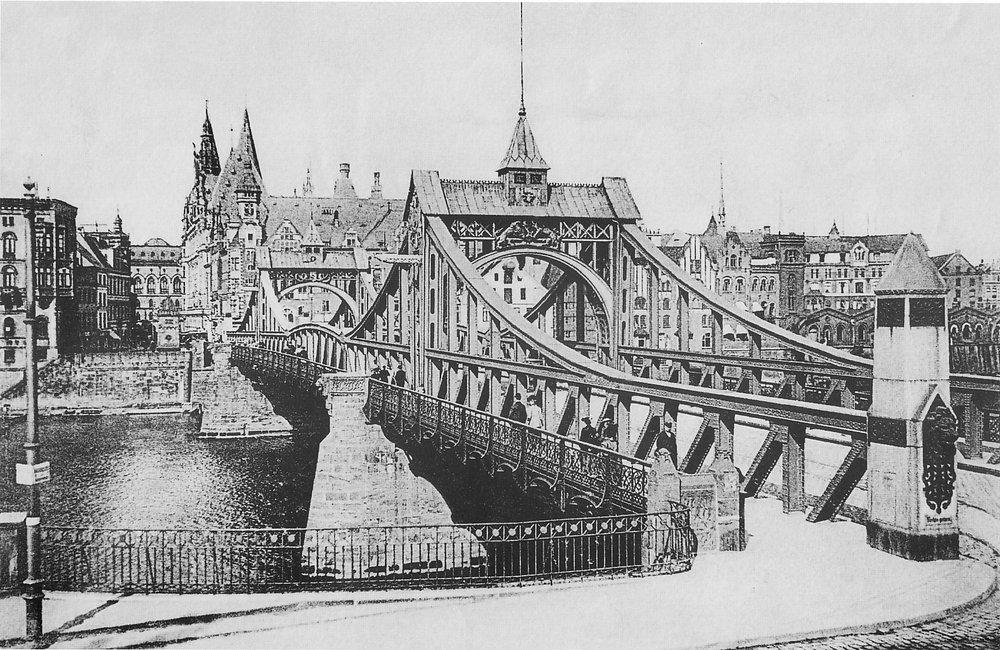 Große Weserbrücke aus Neustädter Sicht, um 1906