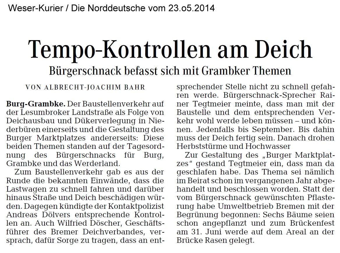 Tempo-Kontrollen am Deich